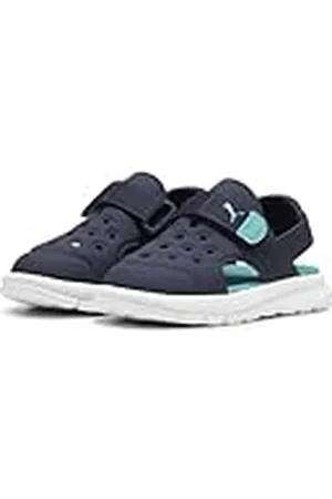 PUMA Barn Evolve Sandal AC Inf halka, Navy Sparkling Green White, 24 EU