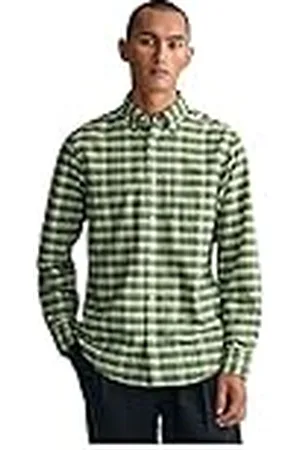 GANT REG Oxford Check skjorta för män med button-down-krage, , standard