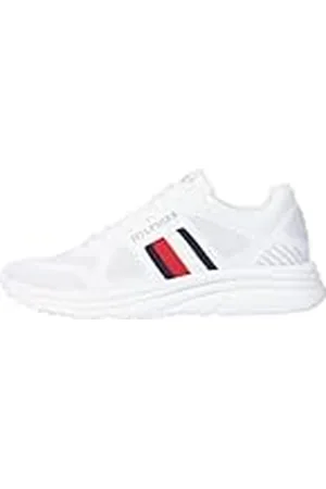 Tommy Hilfiger Herr Modern Runner Knit Evo Ess Mid Top, Vit, 6.5 UK, , 40 EU