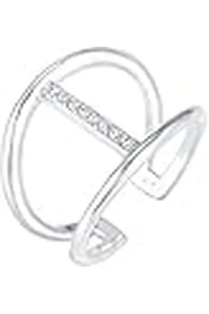 Elli Ring kvinnor trend minimal med kristaller i 925 sterlingsilver, , Kristall