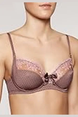 Dorina ESSENSUAL lätt vadderad plunge-bh för kvinnor, trådlös med U-fronthängare, avtagbara multiway-remmar, ryggurringning, glänsande mikrofiber, beige, , 80A