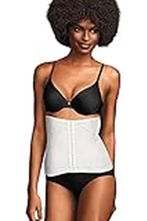 Maidenform Shapewear midjekorsett för kvinnor, magkontroll med spets, extra fast stöd, Vitt, 3X
