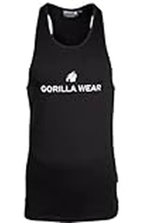 Gorilla Wear Carter Stretch Tank Top – grön – bodybuilding sport vardag fritid med logotyp tryck lätt och bekväm för optimal rörelse av bomull och elastan
