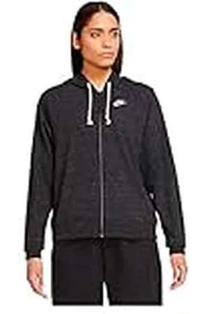 Nike W NSW Gym VNTG Easy Fz huvtröja huvtröja tröja med huva, svart/vit, XXL dam
