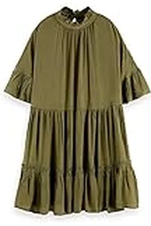 Scotch&Soda Maison damshorts med ruffle ärm detalj casual klänning, militärgrön 0410, 46, , 46 SE