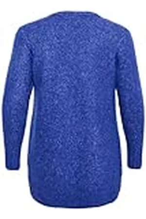 Kaffe Plusstorlek kofta för dam öppen framsida vanlig passform över knäet längd, , XL stor