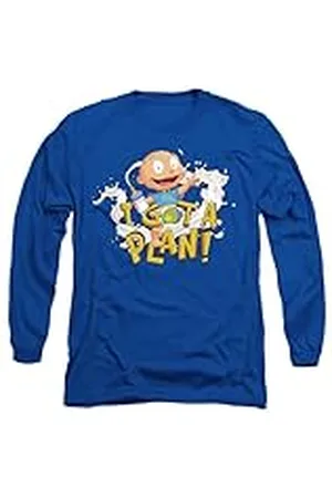 Rugrats Tommy Pickles Has A Plan långärmad T-shirt för män, kungsblå, medium, , M