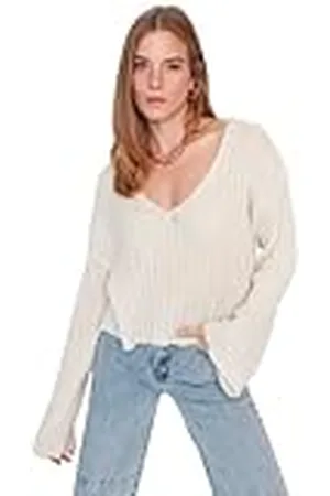 Trendyol Dam raka långa ärmar plus size tröja, , M