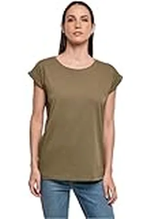 Build Your Brand Dam-t-shirt av 100% ekologisk bomull finns i 2 färger dam ekologisk utökad axel te, storlekar XS – 5XL, , 4XL