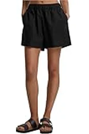 Urban classics Damshorts, randiga shorts, randiga korta byxor med elastiskt midjeband, lös passform, storlekar XS – 5XL, , XS