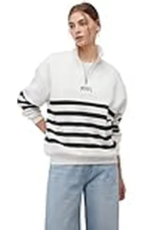 Mavi Damsweatshirt, halv dragkedja, svart ränder, S, , S