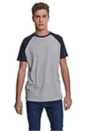 Urban classics Herr baseball t-shirt, kontrast kortärmad t-shirt, sportskjorta, rund hals, 100% jersey bomull tillgänglig, storlekar: S-5XL, , 5XL