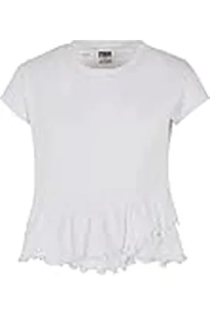 Urban classics T-shirt för flickor med ekologisk volang, , 134/140 cm
