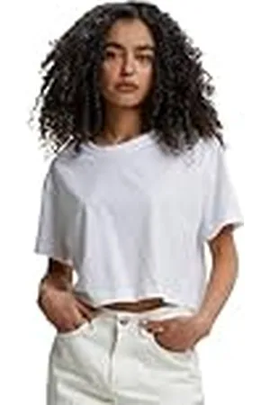 Urban classics T-shirt för kvinnor, kort överdimensionerad t-shirt, avslappnad t-shirt för kvinnor, oversize passform, kort snitt, , 5XL