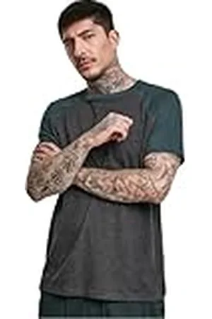 Urban classics Baseball-t-shirt för män, kontrastkortärmad t-shirt, sportskjorta, rund hals, 100% jersey-bomull tillgänglig, storlekar: S-5XL, , XL