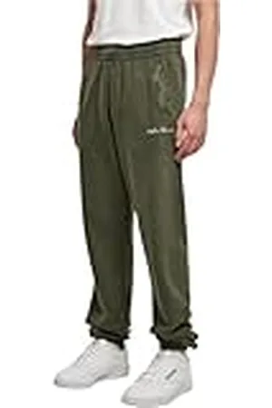 Urban classics Joggingbyxor för män, små broderi, sweatpants, Bottlegreen S, , S