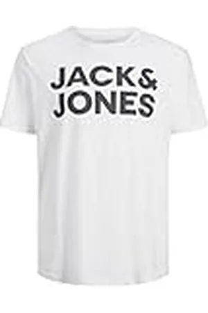 JACK & JONES Pack 2 Plus Size T-shirts Rund Hals Tryck Design Logo Oversize, Vit 2, 6XL