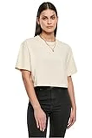 Urban classics T-shirt för kvinnor, kort oversize t-shirt, sand, L, , L