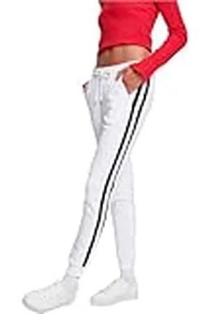 Urban classics Dam Dam College Contrast sweatpants byxor, Vit/svart/vit, XXL