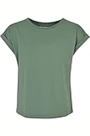 Urban classics Ekologisk bomull t-shirt för flickor med överlappade axlar, flickor ekologiskt förlängd axel te, finns i många färger, storlekar 110/116-158/164, , 134/140 cm