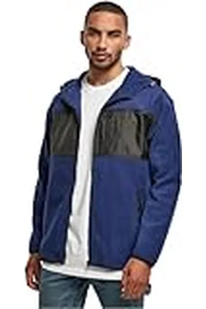 Urban classics Huvtröja för män, blå mikrofleecejacka, spaceblå, XXL, , XXL