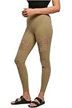 Urban classics Dam Ladies Laces Inset Leggings, , L