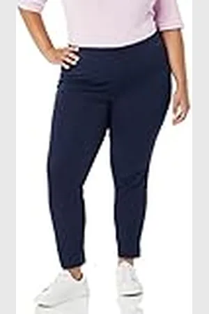 Amazon Dam Slim-Fit Bi-Stretch Sidodragkedja Ankelbyxor, Marinblå, 10