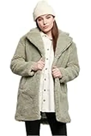 Urban classics Damvinterjacka, dam, överdimensionerad sherpa-kappa, jacka, kappa med krok och öglestängning, storlek XS till 5XL, , XS