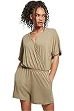 Urban classics Dam kort modal jumpsuit t-shirt, , XXL