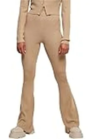 Urban classics Damleggings, ribbstickade bootcut, yogabyxor, unionsbeige, L, , L