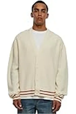 Urban classics Sporty boxy kofta herr, Vitt och, L