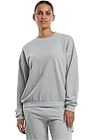 Urban classics Damsweatshirt, oversized lätt Terry Crewneck, avslappnad tröja för kvinnor, överdimensionerad passform, , M