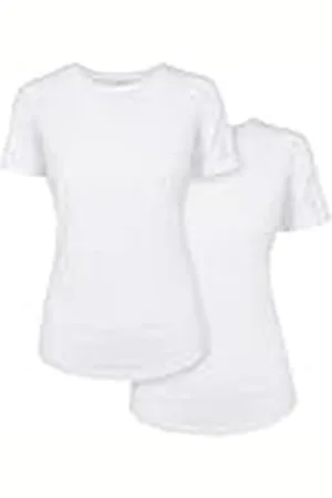 Build Your Brand T-shirt för kvinnor, Vitt/vitt, L