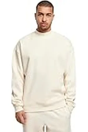 Urban classics Herrtröja med hög ribbkrage, bred mock neck tröja, överlappande axlar, storlek S till XXL, , 4XL