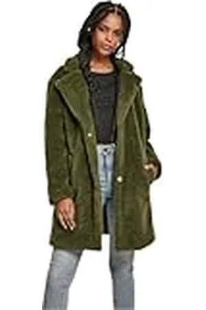 Urban classics Vinterjacka för kvinnor överdimensionerad sherpa rock jacka, kappa med krok och öglestängning, storlek XS till 5XL, , 4XL stor