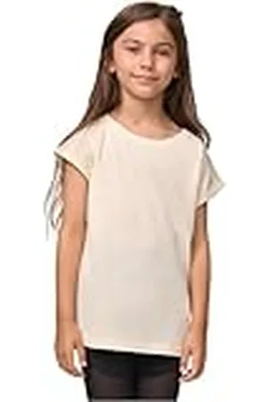 Urban classics T-shirt av ekologisk bomull för flickor med överlappade axlar, flickor ekologisk extended shoulder t-shirt, finns i många färger, storlekar 110/116–158/164, , 146/152 cm