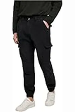 Urban classics Herr Corduroy Cargo joggingbyxor, Midnattmarin, XXL