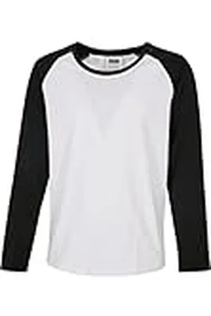 Urban classics Flickor flickor kontrastraglan långärmad t-shirt, , 134/140 cm