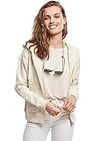 Urban classics Damsweatshirt-jacka av ekologisk bomull kvinnor ekologisk dragkedja, basic huvtröja med dragkedja (i 2 färger, storlekar XS – 5XL), , 5XL