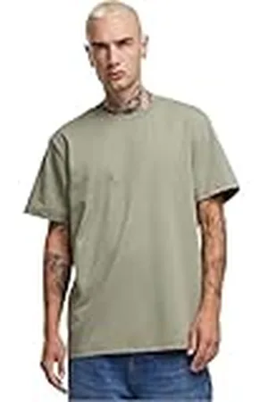 Build Your Brand Herr utan krage T-shirt, grön, XXL, , XXL