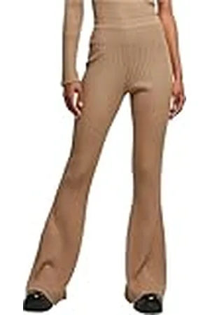 Urban classics Damer Flared Rib Knit Leggings dam, , 3XL