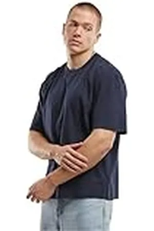 Build Your Brand Herr utan krage t-shirt, blå, 3XL, , 3XL