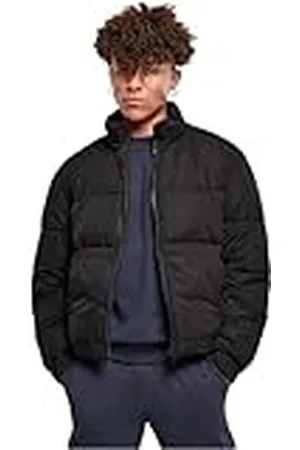 Urban classics Vinterjacka för män, cropped buffertjacka, kort skuren, vadderad, med dragkedja och ståkrage, storlek S till XXL, , XL