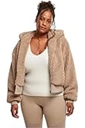 Urban classics Dam damer kort överdimensionerad sherpajacka jacka, , 5XL