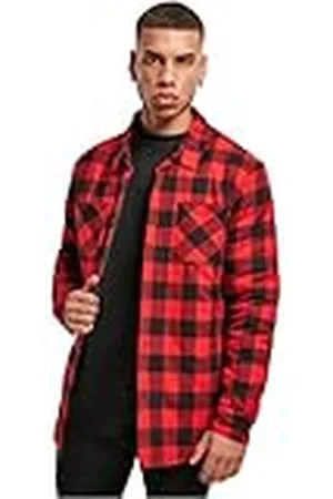 Urban classics Skjortjacka för män, övergångsjacka i flanellskjorta, fodrad, lumberjacka i skogshuggarlook, storlek S till 5XL, , M