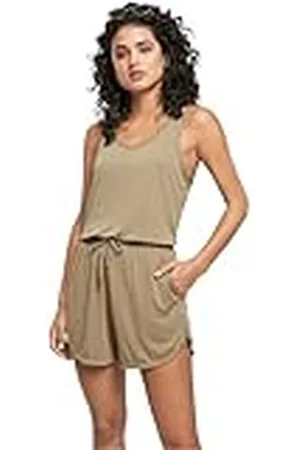 Urban classics Dam kort ärmlös modal jumpsuit T-shirt, , XS
