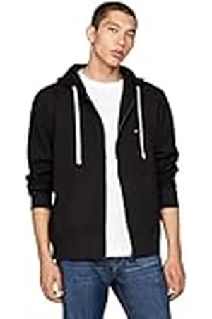 Tommy Hilfiger Herr ESSENTIAL FLEECE ZIP GENOM MW0MW37234, blixtlås genom tröja, svart, S, , S