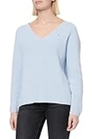 Tommy Hilfiger Dam CO CARDI STITCH V-NK LS WW0WW44452, blå, M, , M