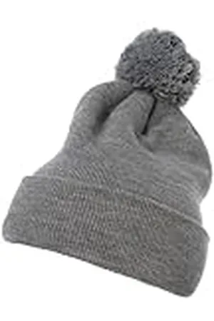 Flexfit Unisex stickad mössa cuffed pom pom stickad mössa värmegrå en storlek, , En Storlek
