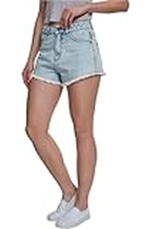 Urban classics Dam denim hotpants shorts, Blå blekt, 30W